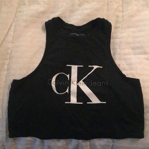 Calvin Klein Deep Green Crop tank Sz XS